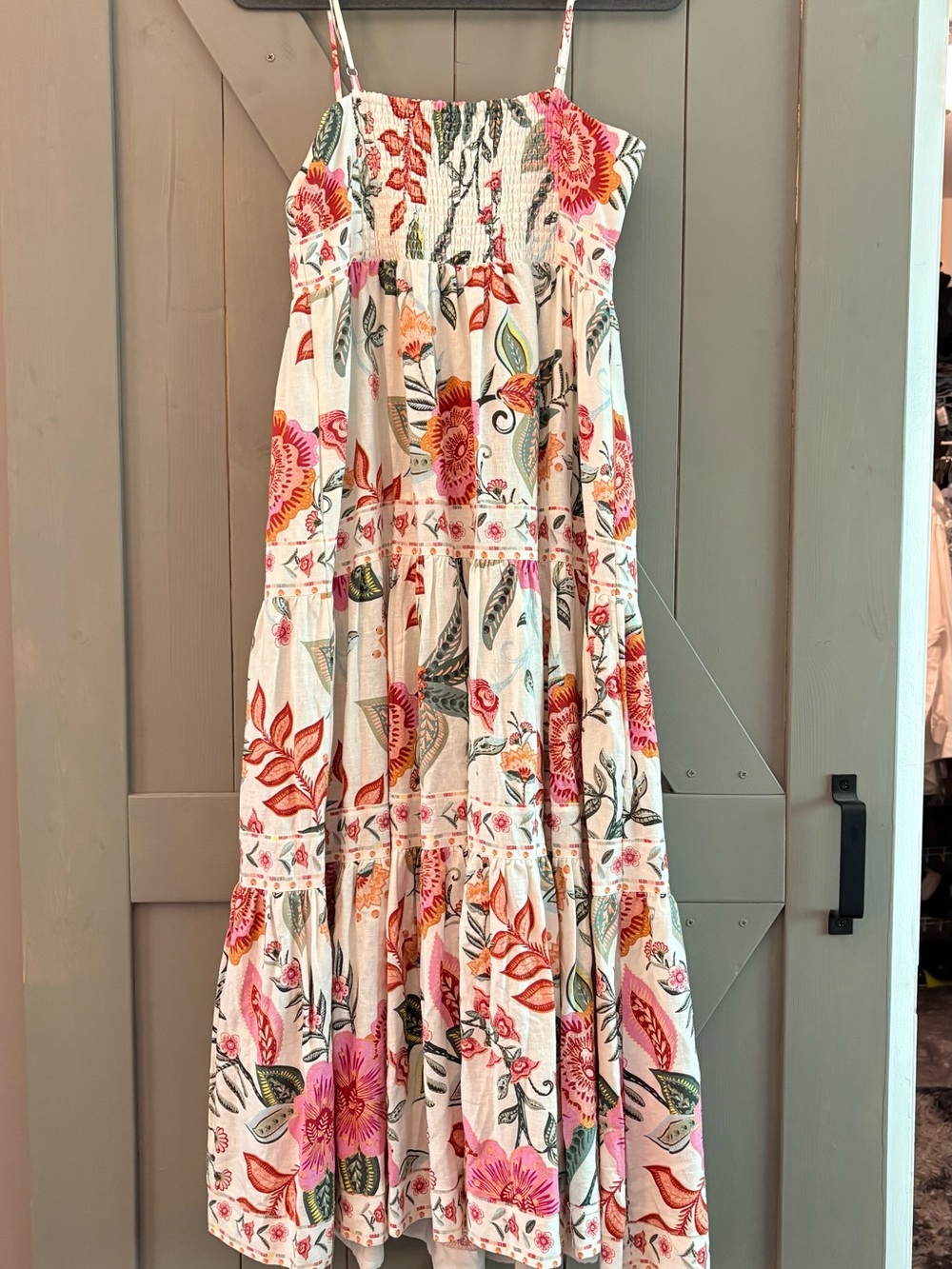 House of Harlow 1960 White Maxi Skirt with Pink & Green Floral Print - Picture 5 of 7